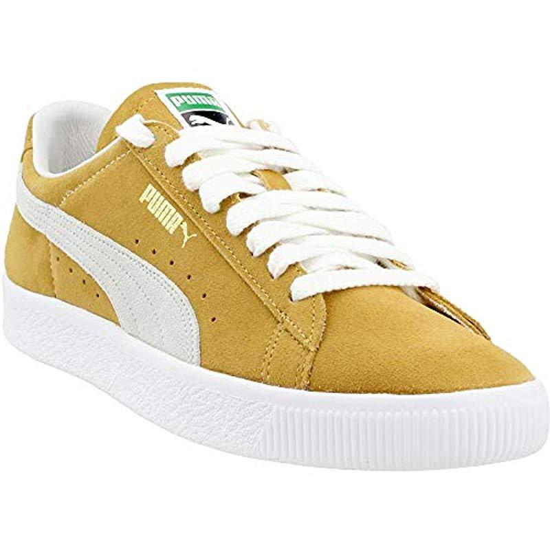 PUMA Suede Classic Sneaker in Honey Mustard White (Yellow) for Men - Lyst