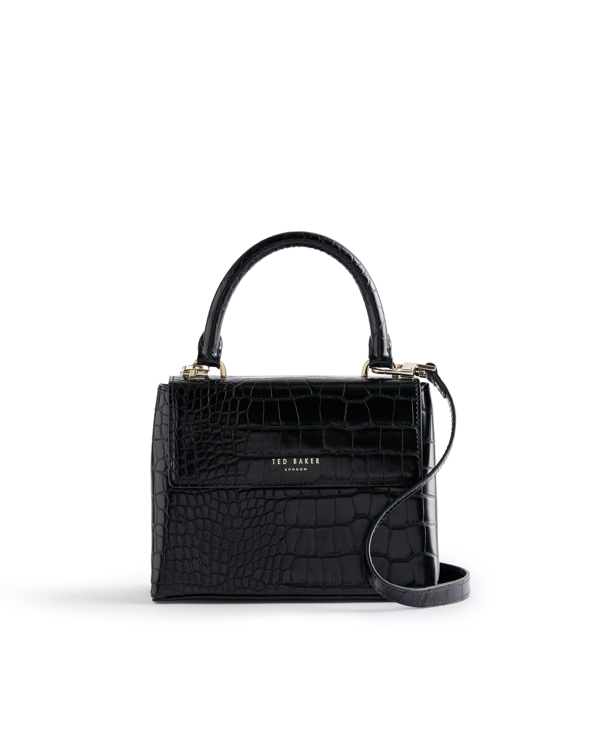 Ted Baker Aynaya-croc Effect Top Handle Small Bag Handbag in Black