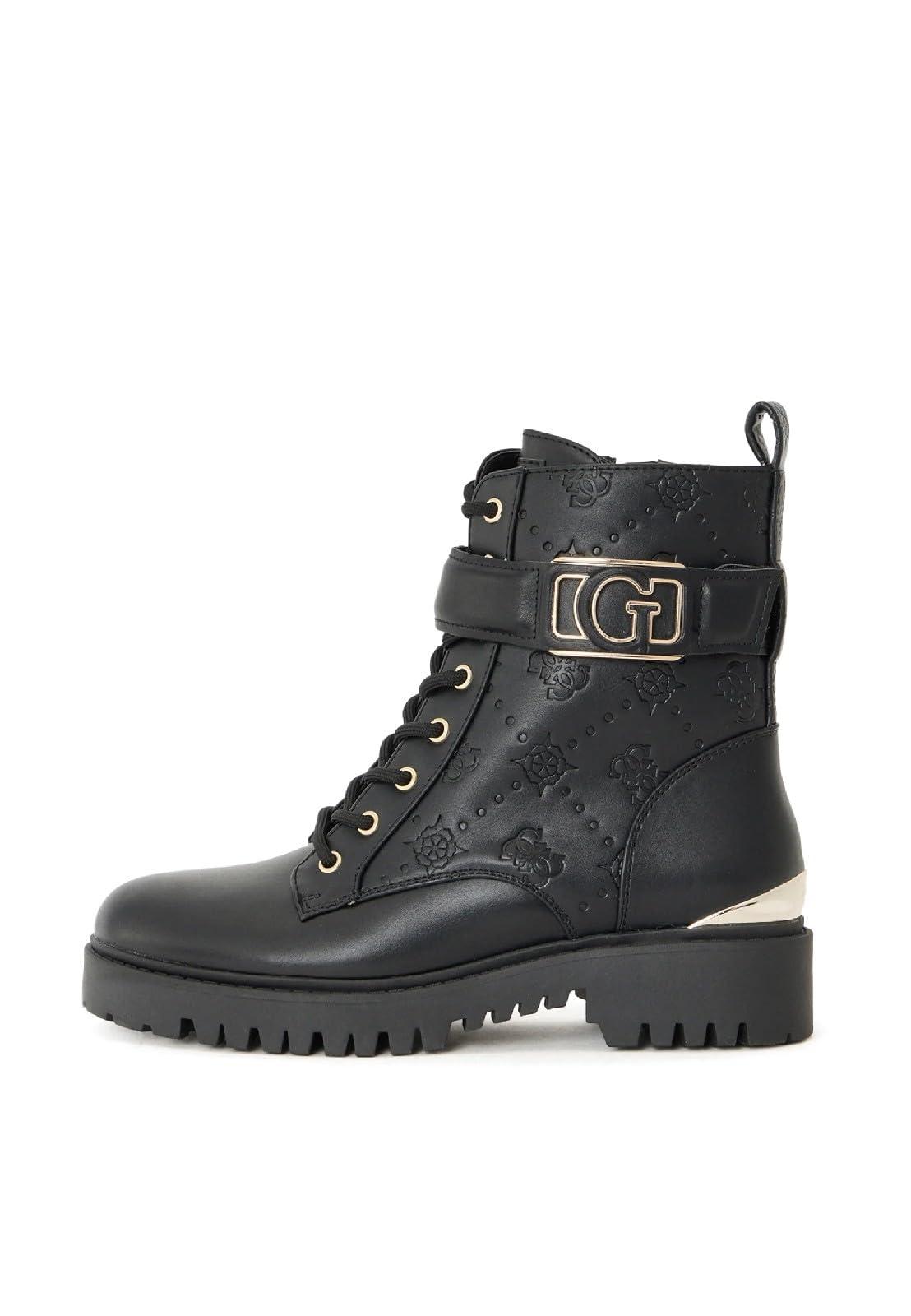 Ankle Guess Boots 217 Guess Black Leather Military Boots Lyst UK