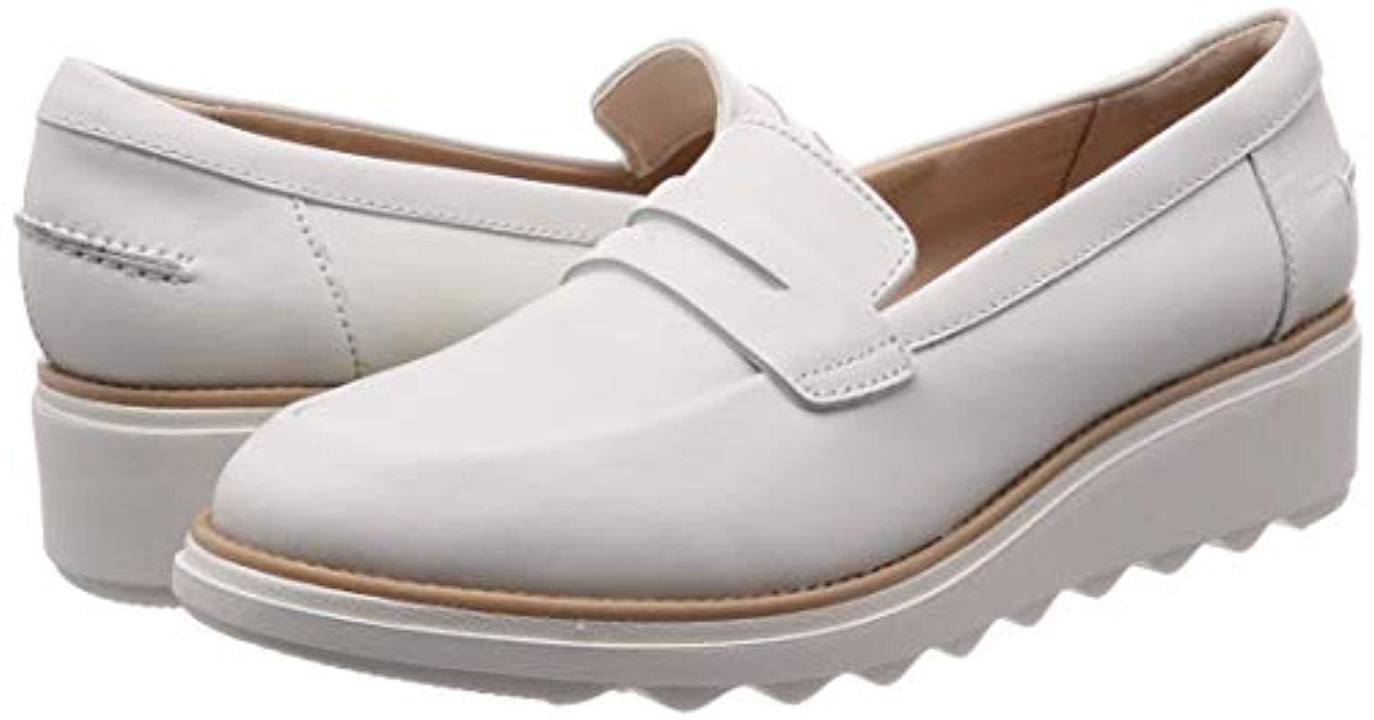 clarks white loafers