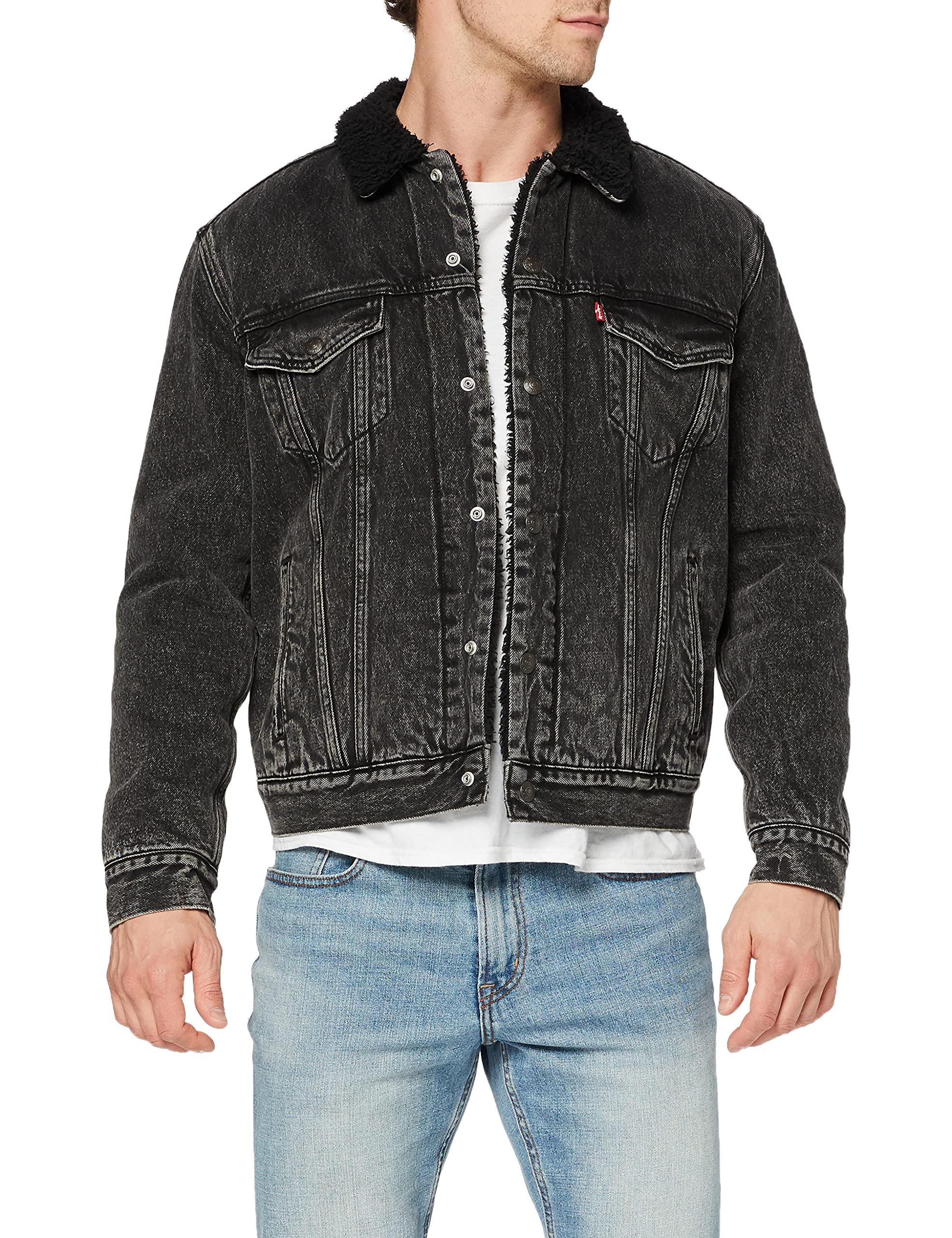 levi's men's corduroy sherpa hooded trucker jacket