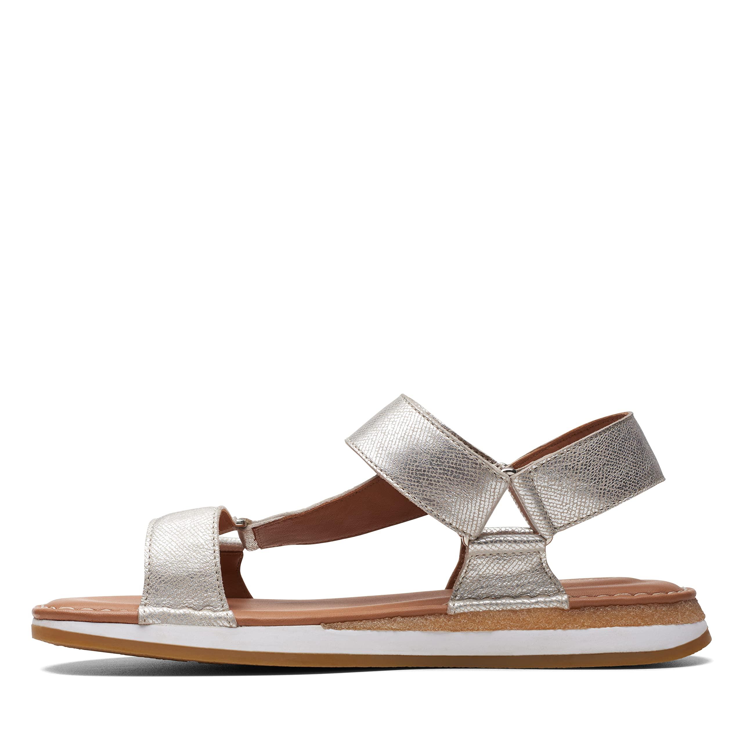 Clarks Craft Sun Sport Leather Sandals In Silver Standard Fit Size 3 in  Brown | Lyst UK