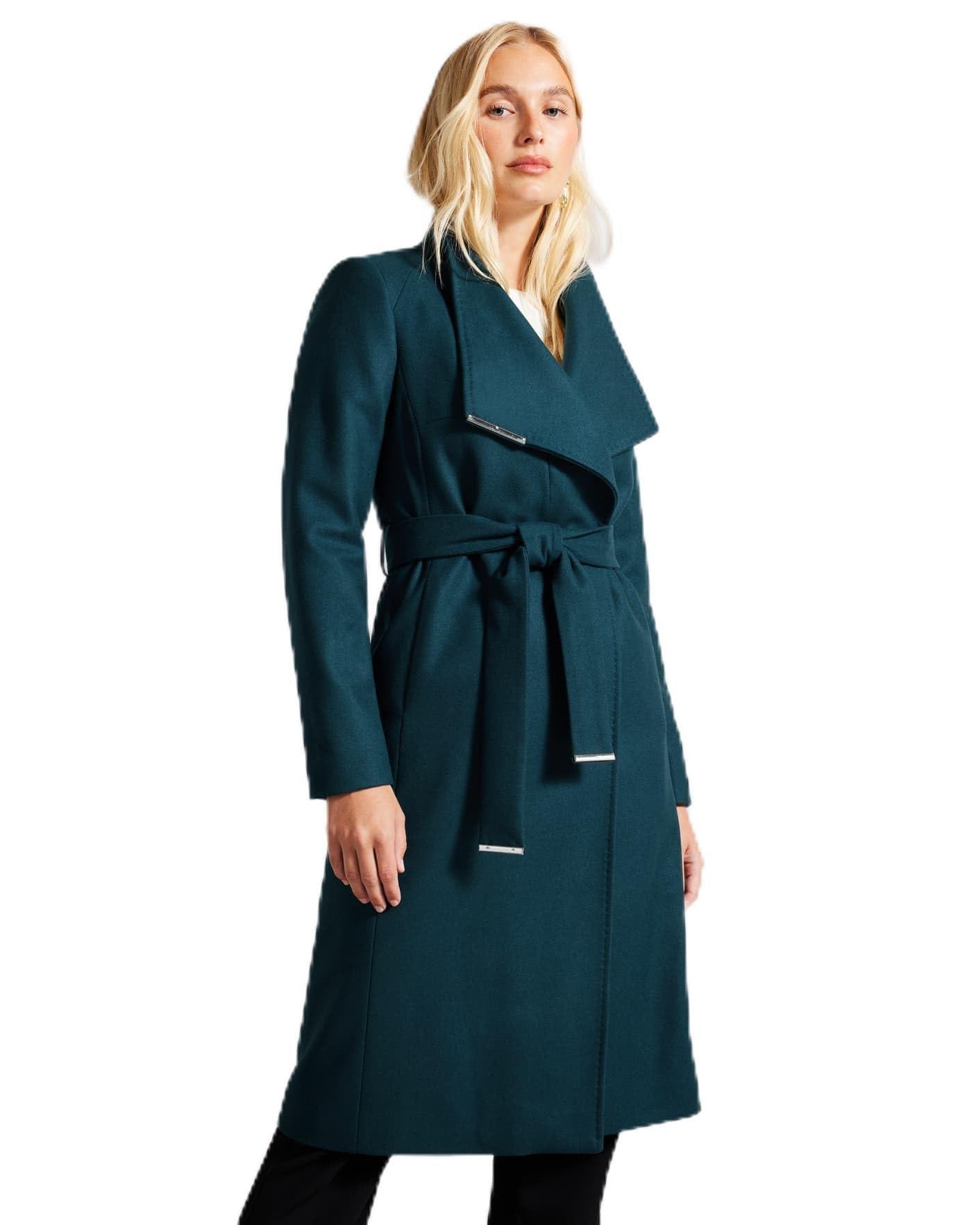 Baker Rose Ted Baker Green Wrap Coat Ted Baker Rose Midi Wool Wrap