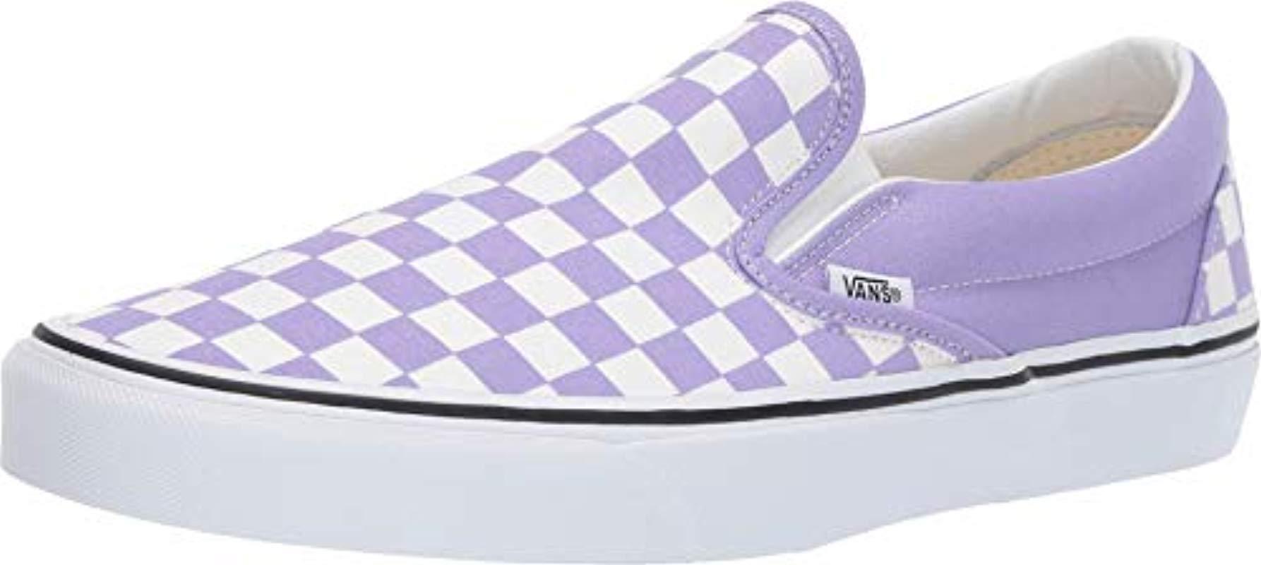 vans purple checkered slip on