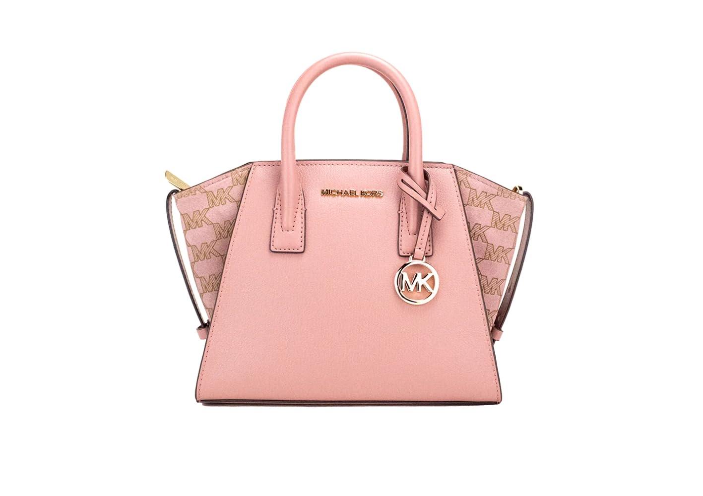 Michael Kors Avril Kleine Top Zip Satchel Schouder Crossbody Tas Mk Roze Rose Mk in het Zwart Lyst NL