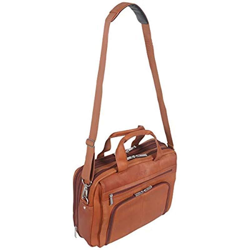 Kenneth cole reaction manhattan leather double gusset laptop best sale briefcase
