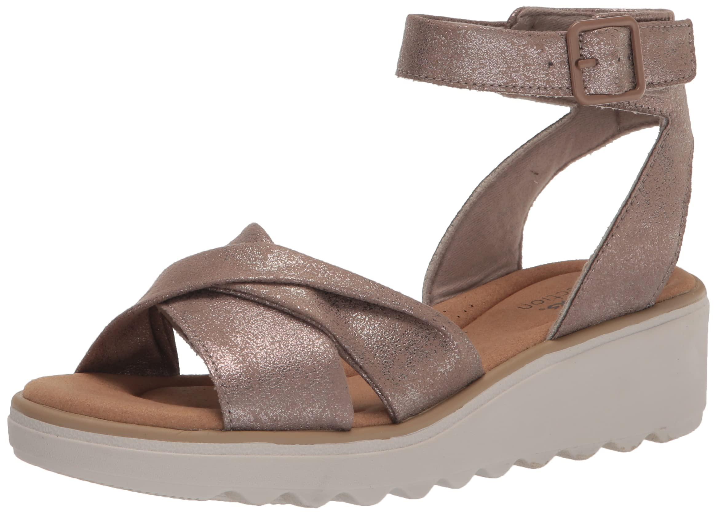 Clarks Jillian Bella Flat Sandal in Brown | Lyst