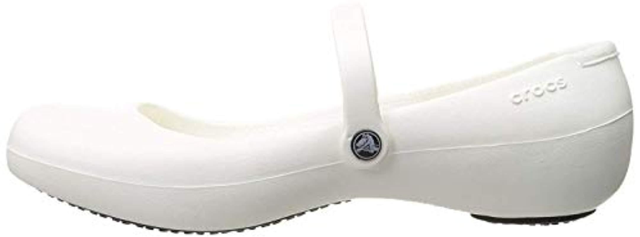 crocs alice work flat white