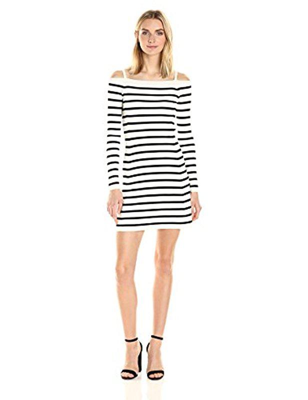 Black//Eggshell Theory Womens Prosecco Striped Crewneck Fitted Sheath Dress