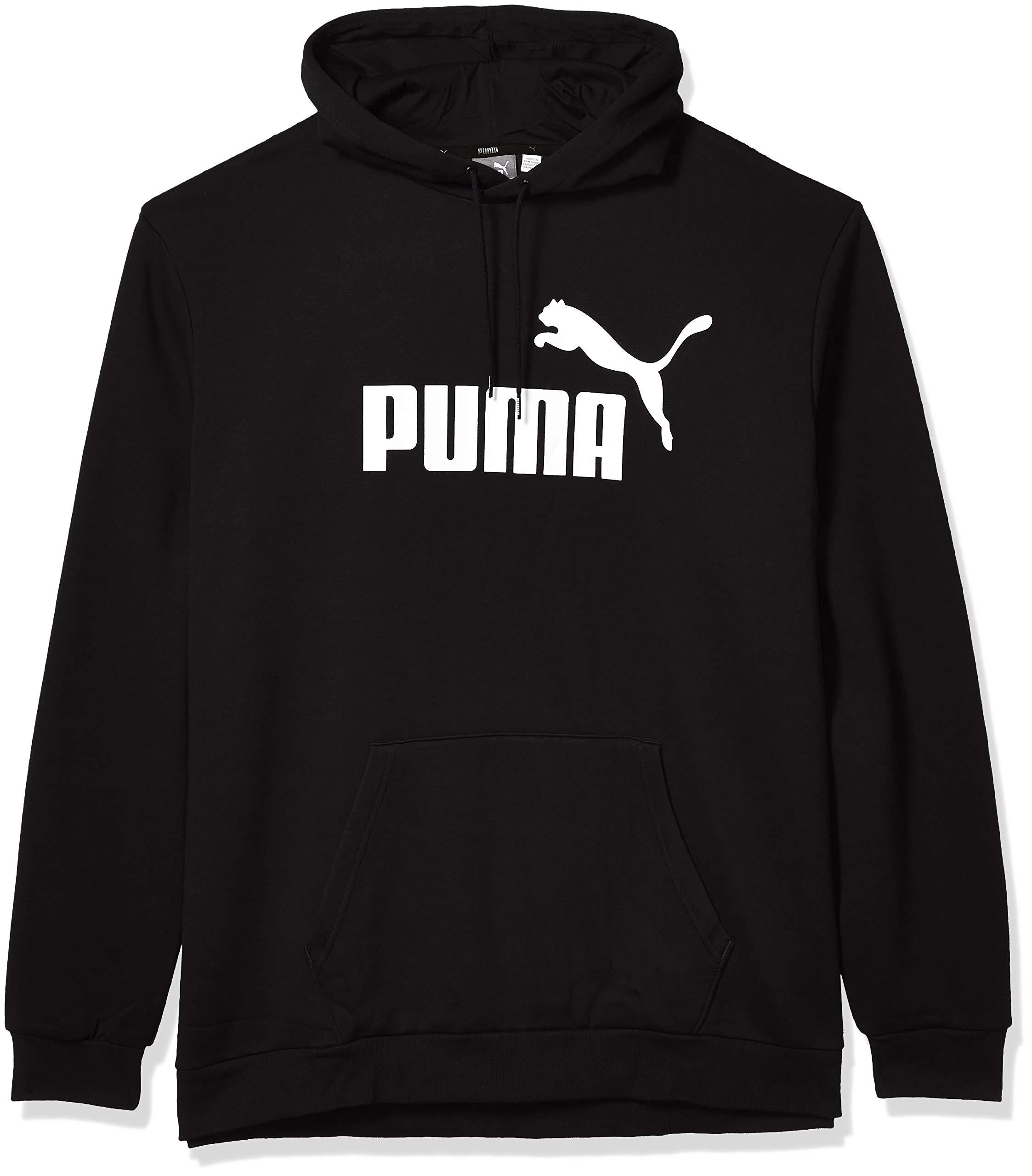 PUMA Essential Hoodie Fleece Big Logo Sweatshirt Hooded in Black for ...