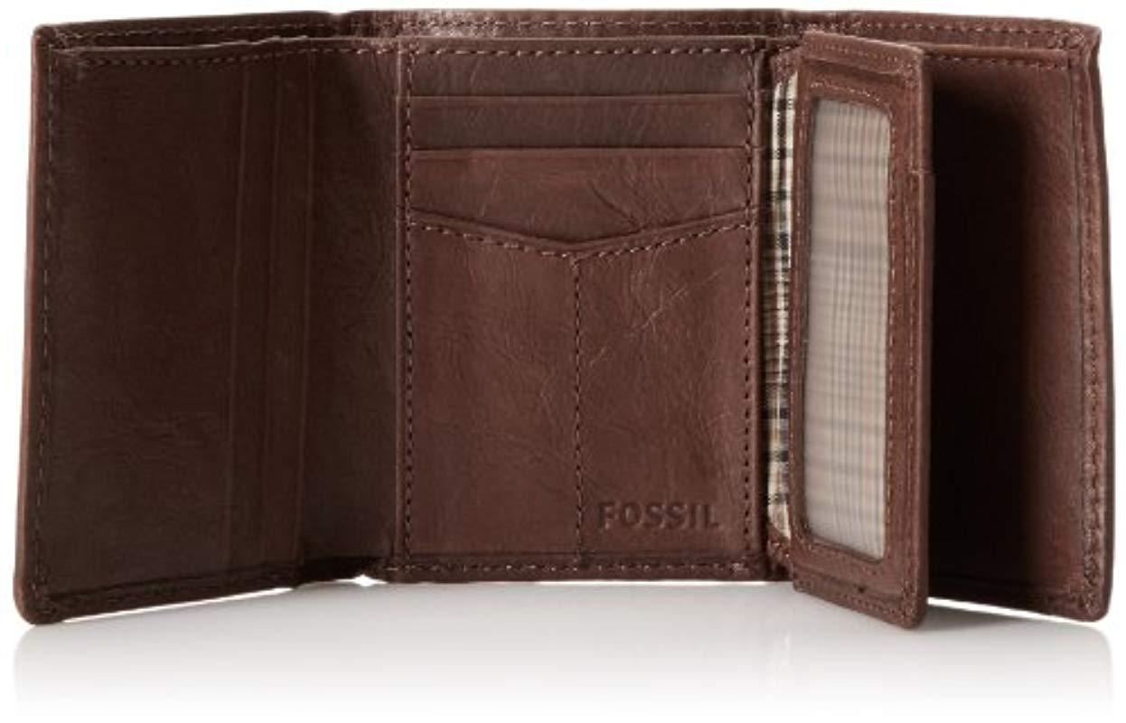 Fossil Ingram Leather Trifold With Id 