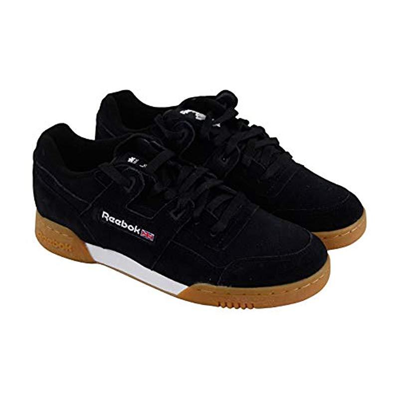 reebok workout plus black suede