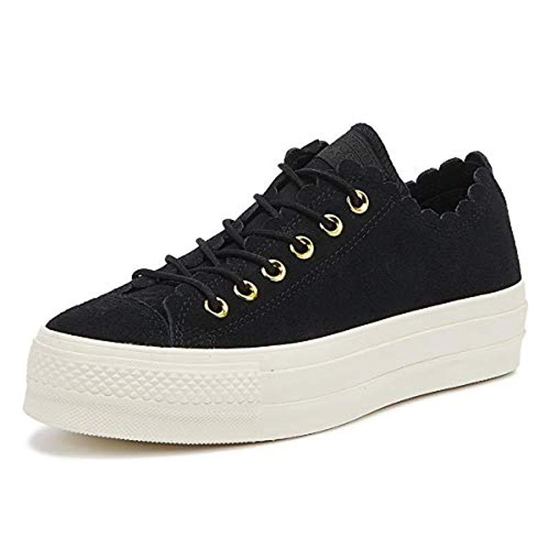 Converse Chuck Taylor All Star Lift Frilly Thrills Womens Black Trainers |  Lyst UK