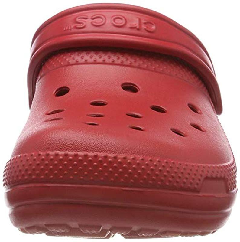 red fleece lined crocs