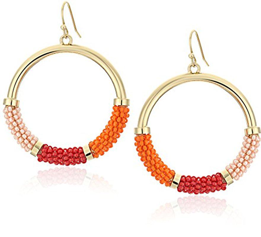 Kate Spade Pink/multicolored Hoop Earrings Lyst