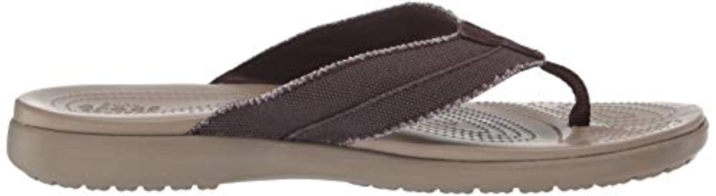 crocs men's santa cruz canvas flip flop
