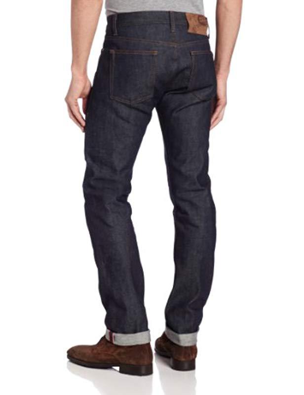 Naked /& Famous Denim Mens Weird Guy Low-Rise Jean in Dirty Fade Selvedge