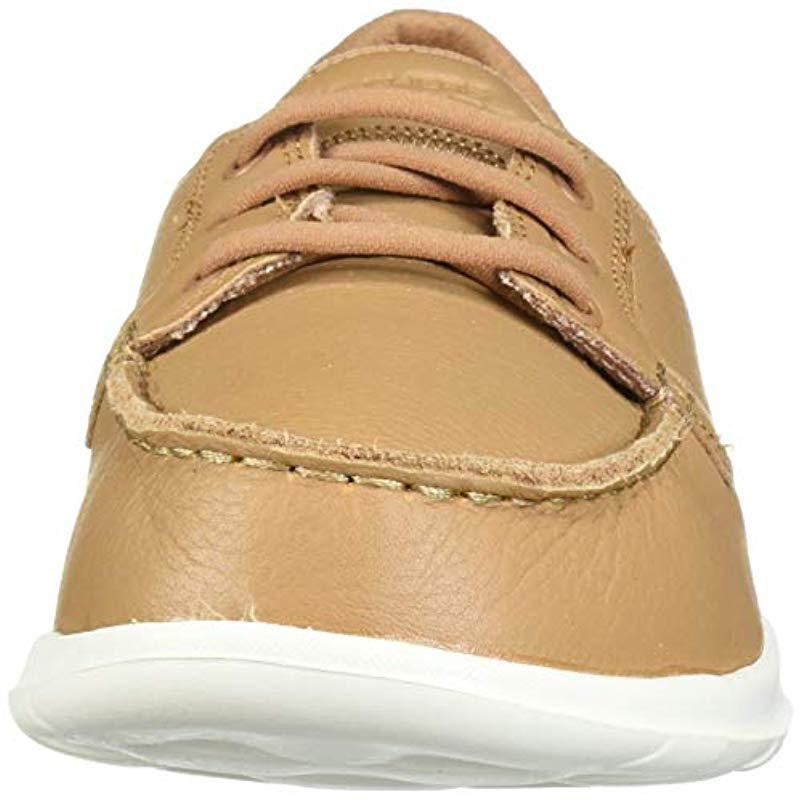 Skechers Leather Go Walk Lite Sea Dream Boat Shoe In Brown Lyst - Sea Dream Leather Skechers Leather Go Walk Lite Sea Dream Boat Shoe In Brown Lyst - Sea Dream Leather