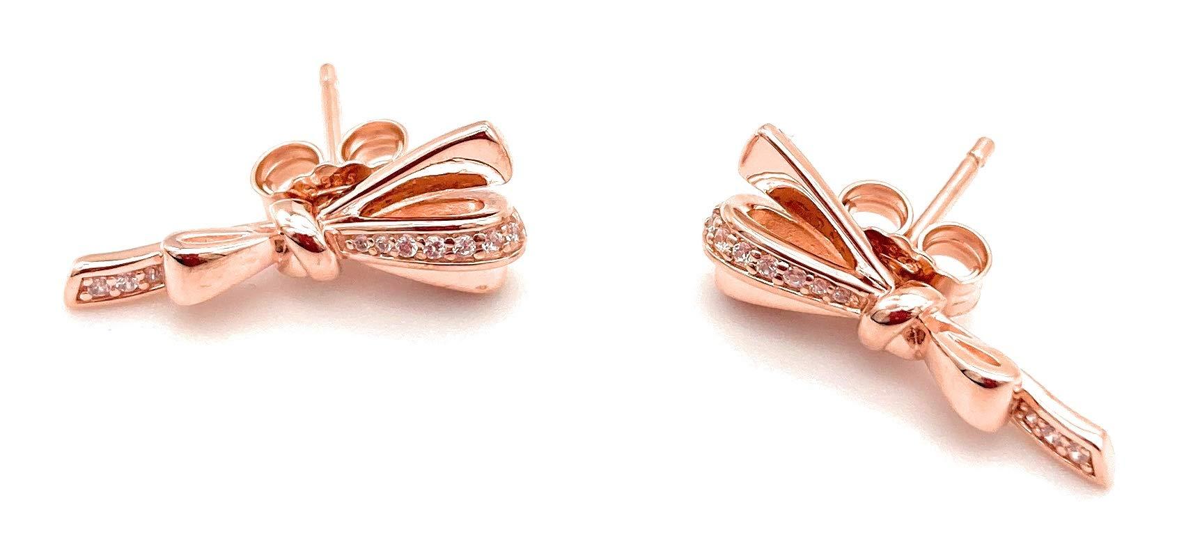 PANDORA Sparkling Bow Stud Earrings 14k 