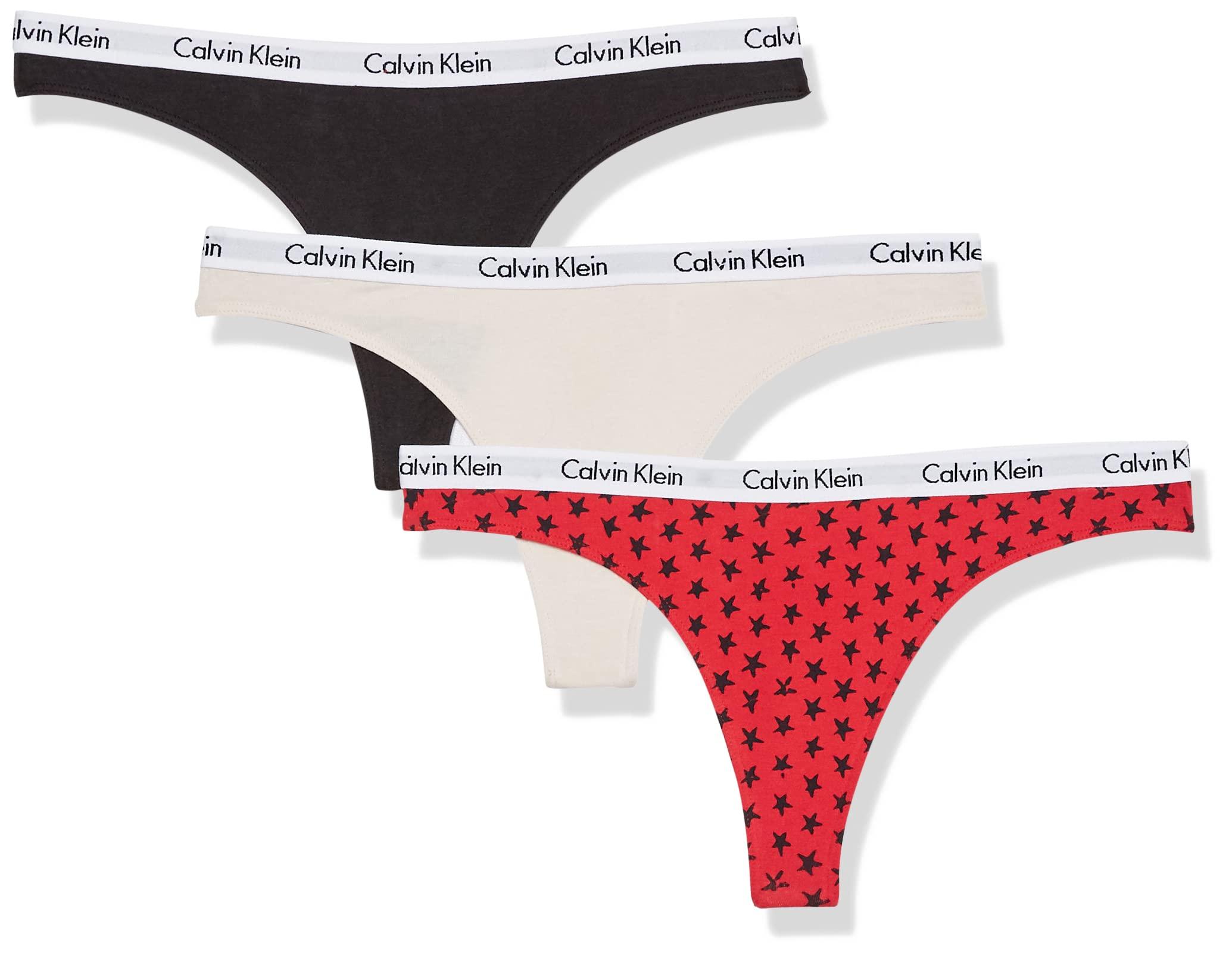 Calvin Klein Carousel Logo Cotton Thong Multipack Panty in Red Lyst