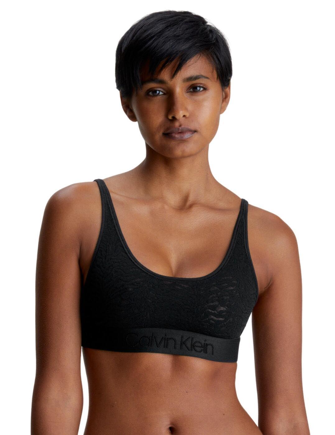 Calvin Klein Bralette Unlined Lace in Black Lyst UK