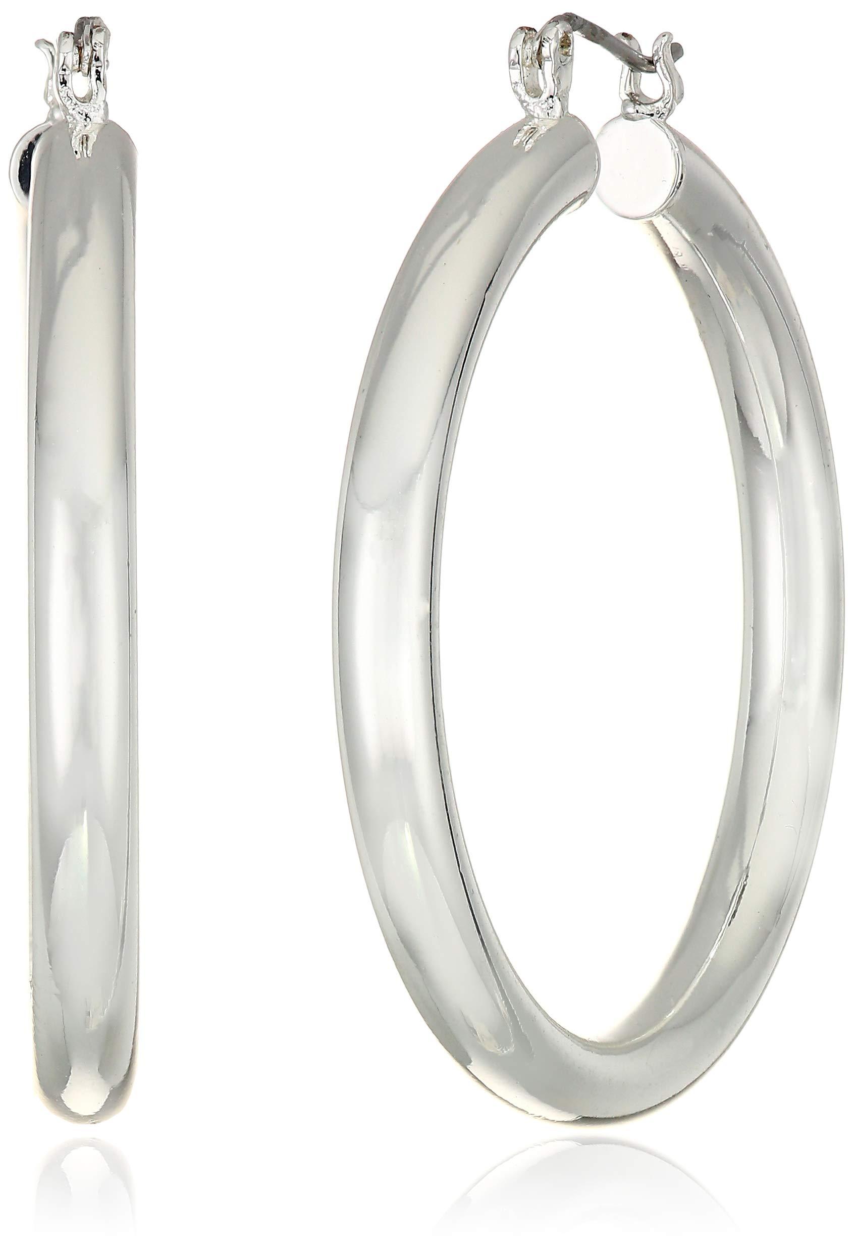 Orecchini Cerchio Sottili Orecchini A Cerchio In Argento Sterling 925 - Diametro 55mm (2.2"), Tondi Sottili, Ipoallergenici Orecchini Argento Cerchio - Foto 10