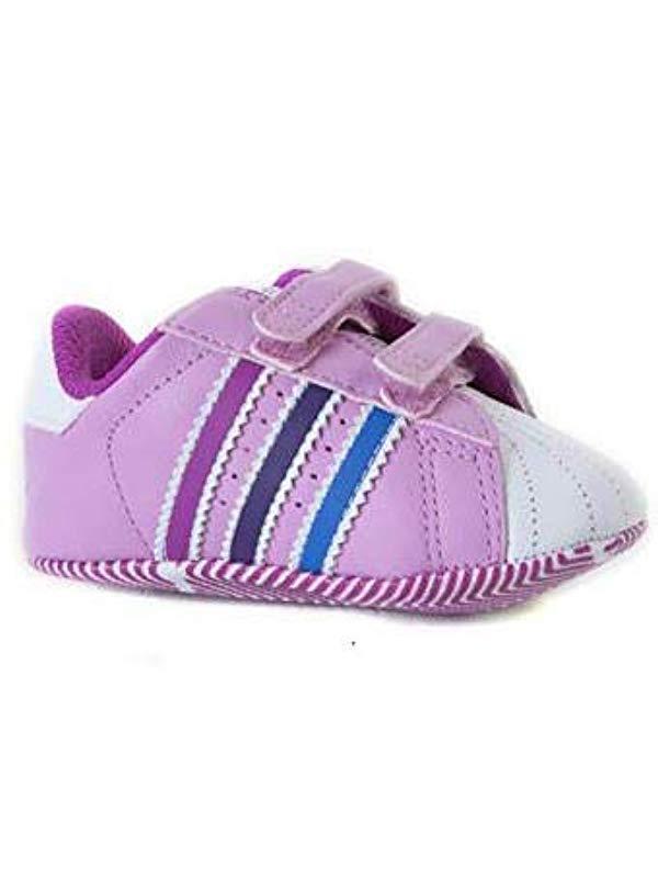 Superstar 2 Cf Crib Chaussons Pour Bebe Rose Adidas En Coloris Rose Lyst