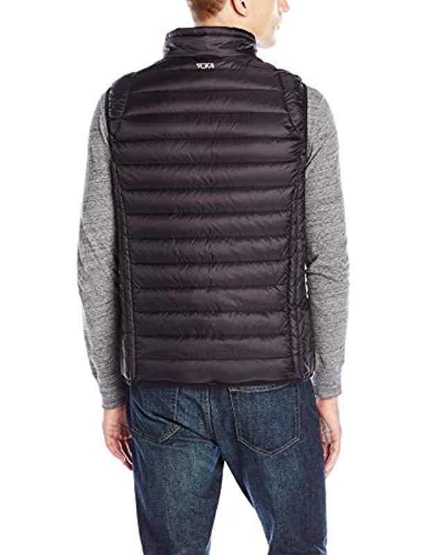 Tumi Synthetic Packable Puffer Vest in Black for Men - Save 18% - Lyst