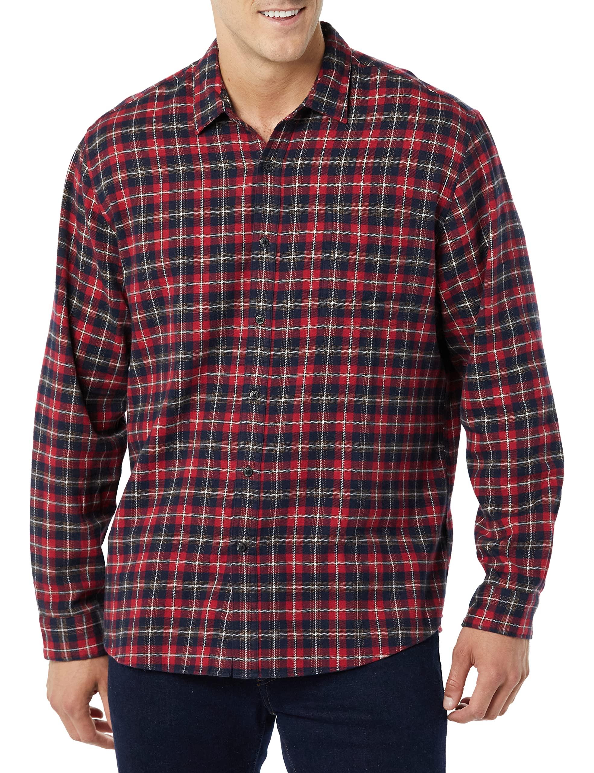 Amazon Essentials Long-sleeve Flannel Shirt in Red for Men | Lyst