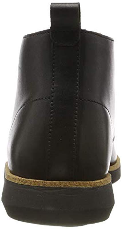 Clarks Leather Fairford Mid Hi-top Trainers in Black for Men - Lyst