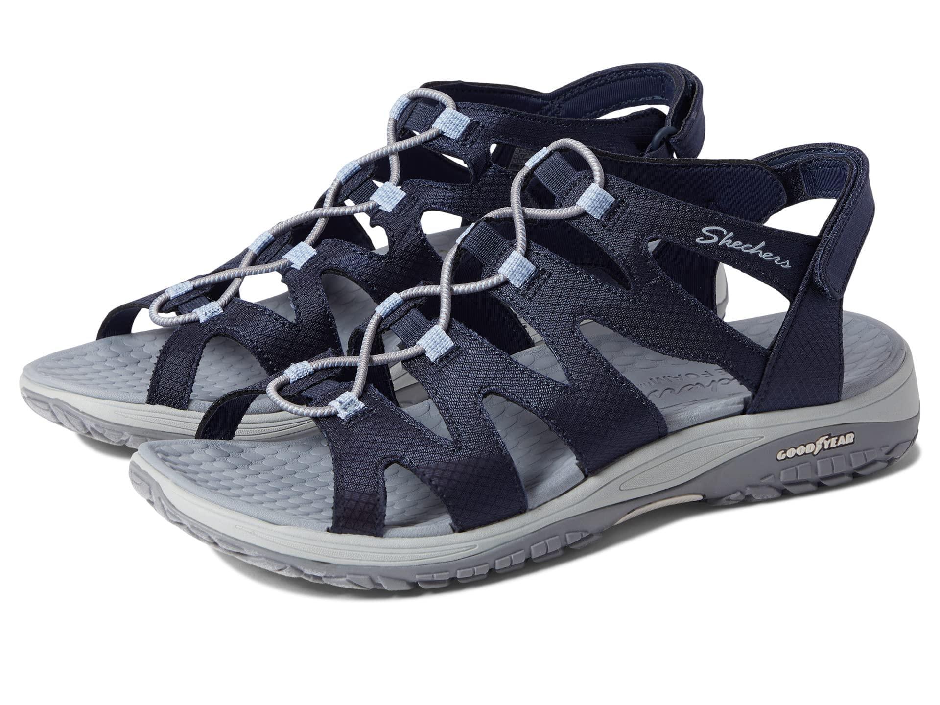 Dames Schoenen voor voor Platte schoenen voor Platte sandalen Skechers Synthetisch Lomell-everchanging Visserssandalen in het Blauw Bespaar 7% 