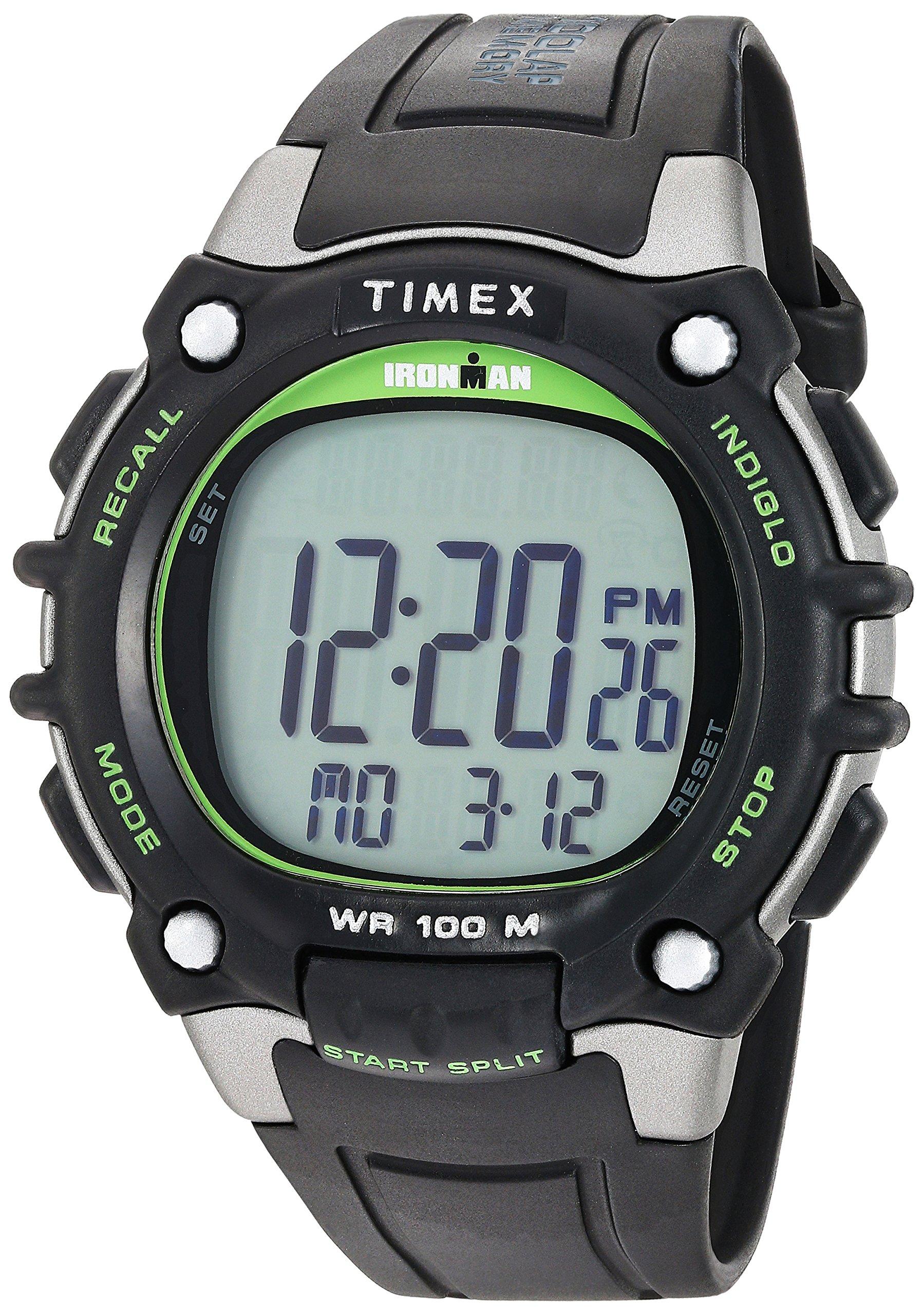 Timex Tw5m03400 Ironman Classic 100 Fullsize Black/green Resin Strap