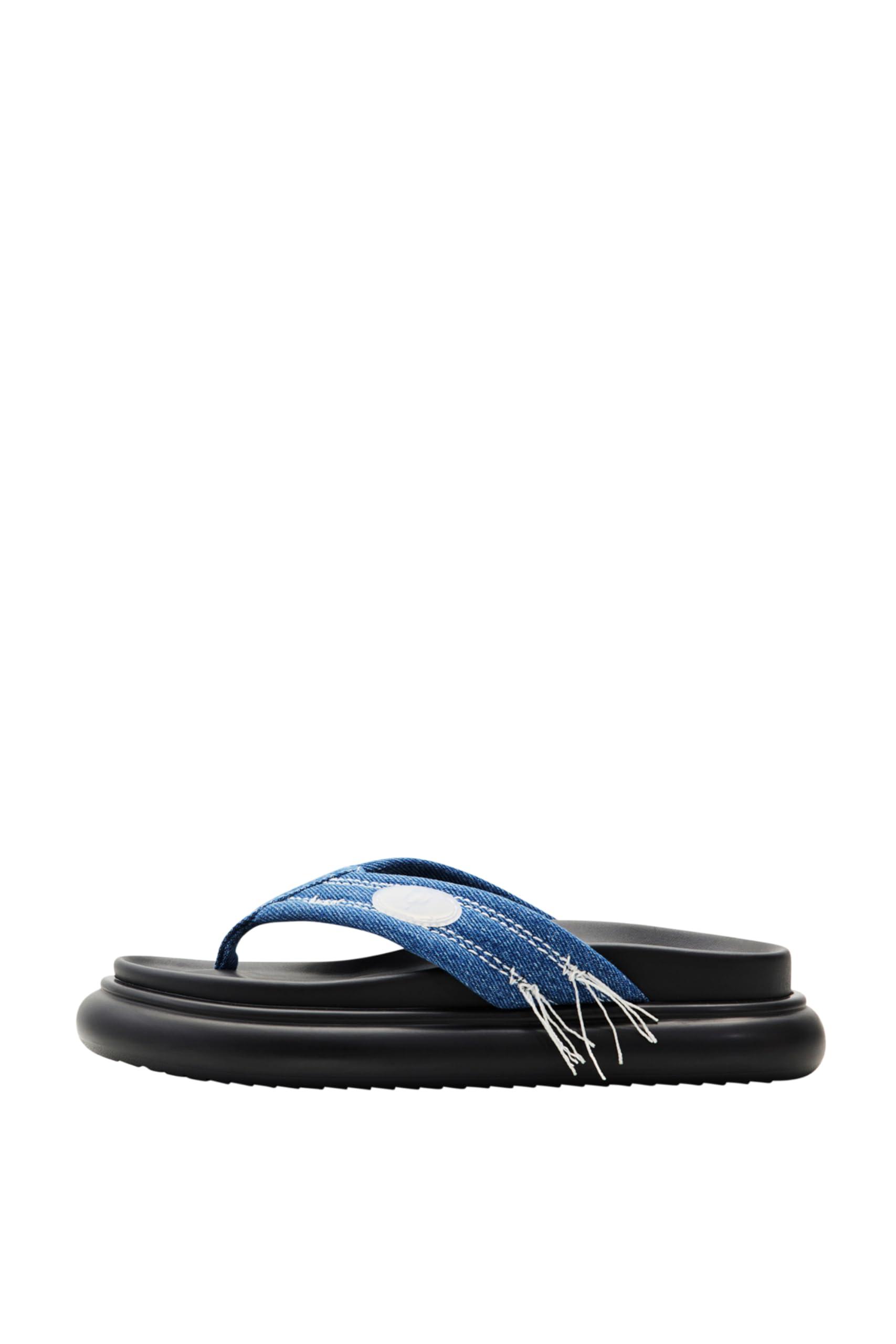 Desigual Shoes Denim Sandals Block in Blue Lyst UK