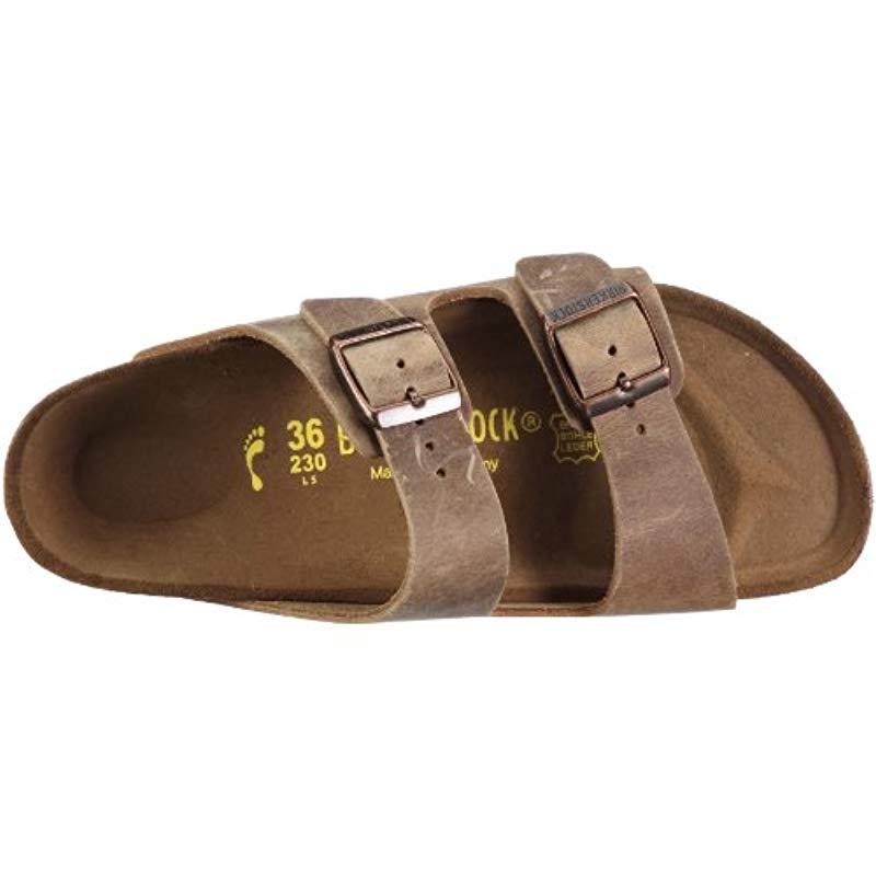 Birkenstock Suede Arizona Oiled Leather Habana Sandals in Tobacco Brown (Brown) - Lyst