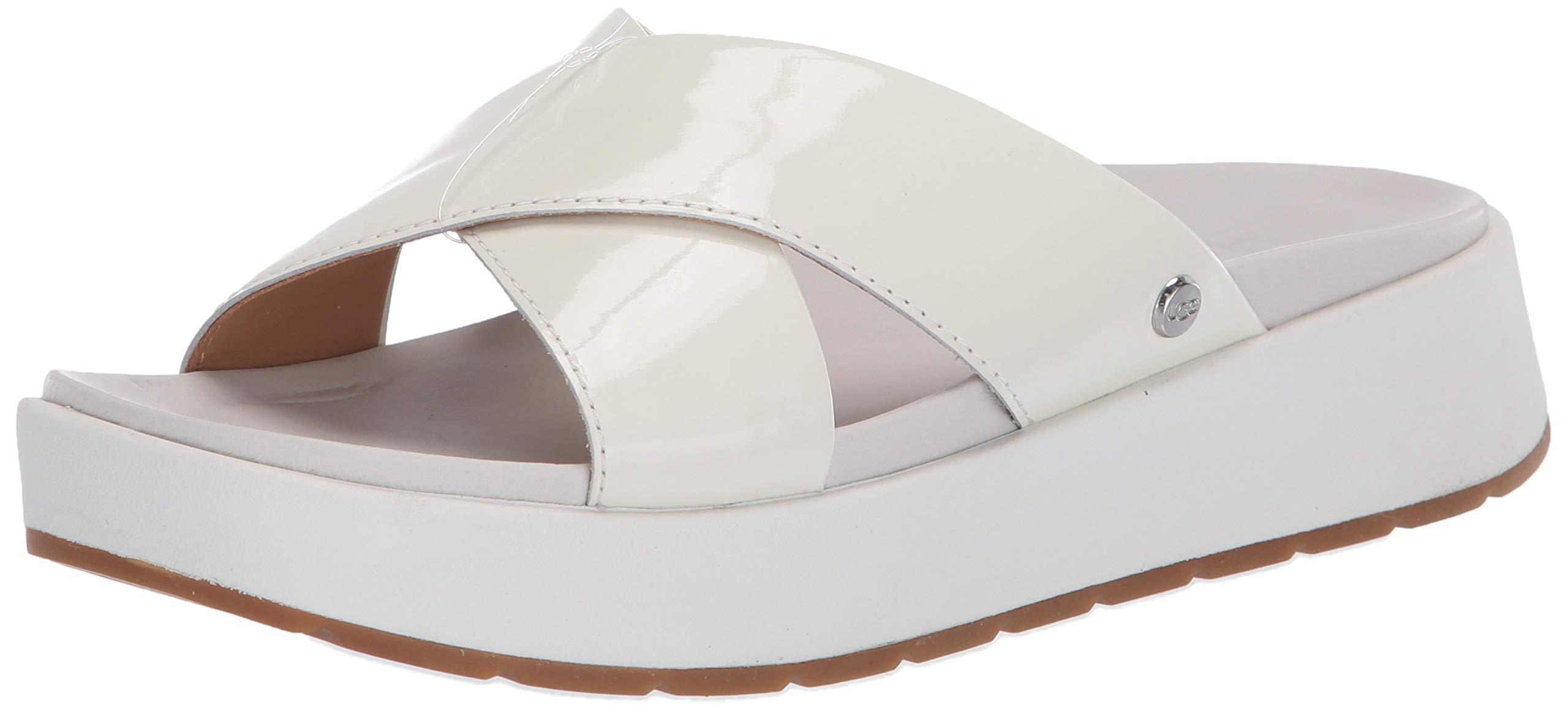 UGG Saguaro Emily Faux Leather Sandals in White - Save 41% | Lyst