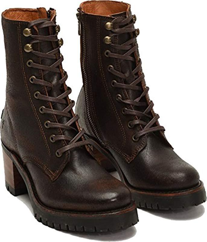 frye women's sabrina moto lace up combat boot