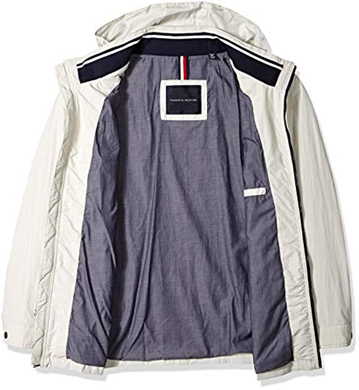 tommy hilfiger men's stand collar lightweight yachting jacket
