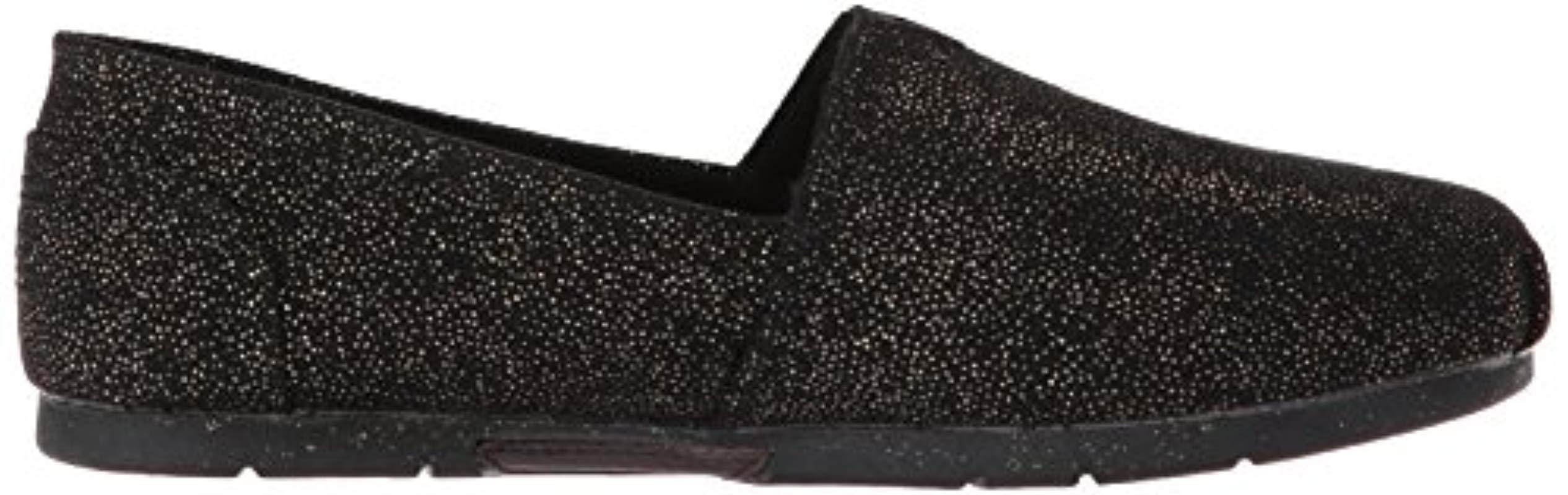 Skechers Bobs Luxe Sparkle Dot Ballet Flat in Black | Lyst