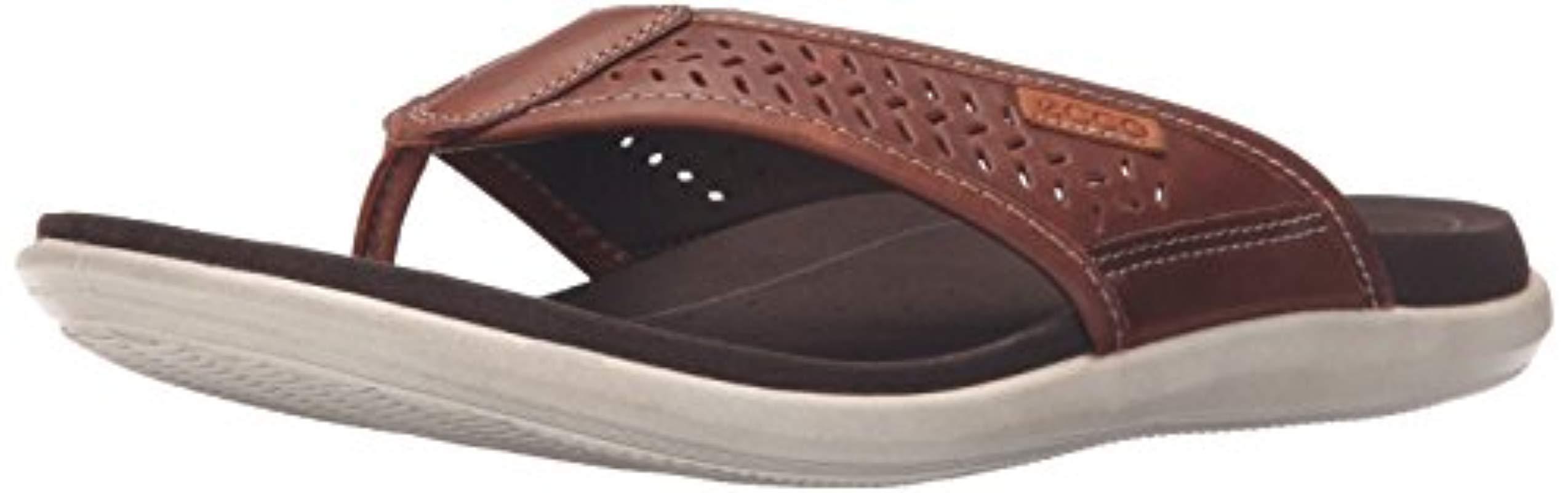 Ecco Leather Collin Thong Flip-flop for Men - Lyst