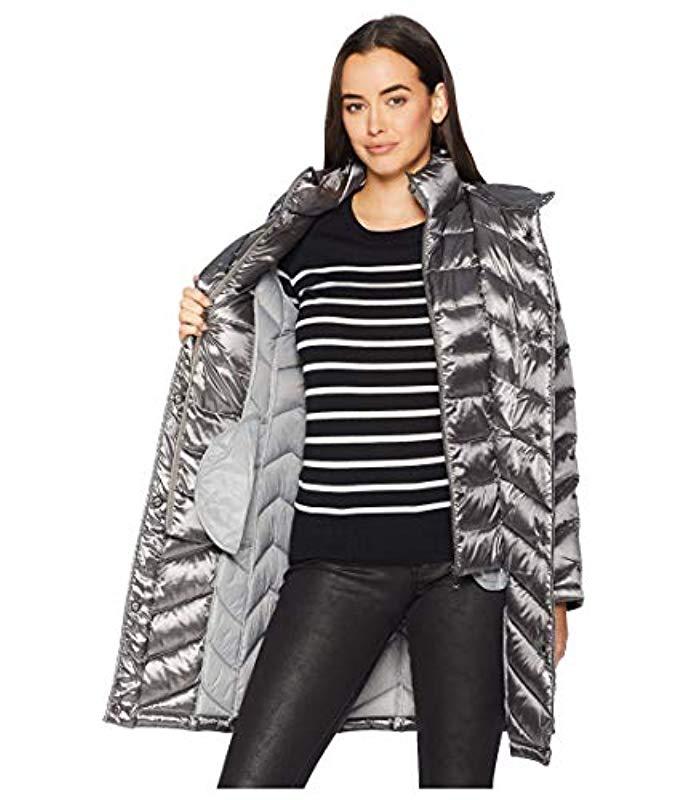 calvin klein long packable down jacket