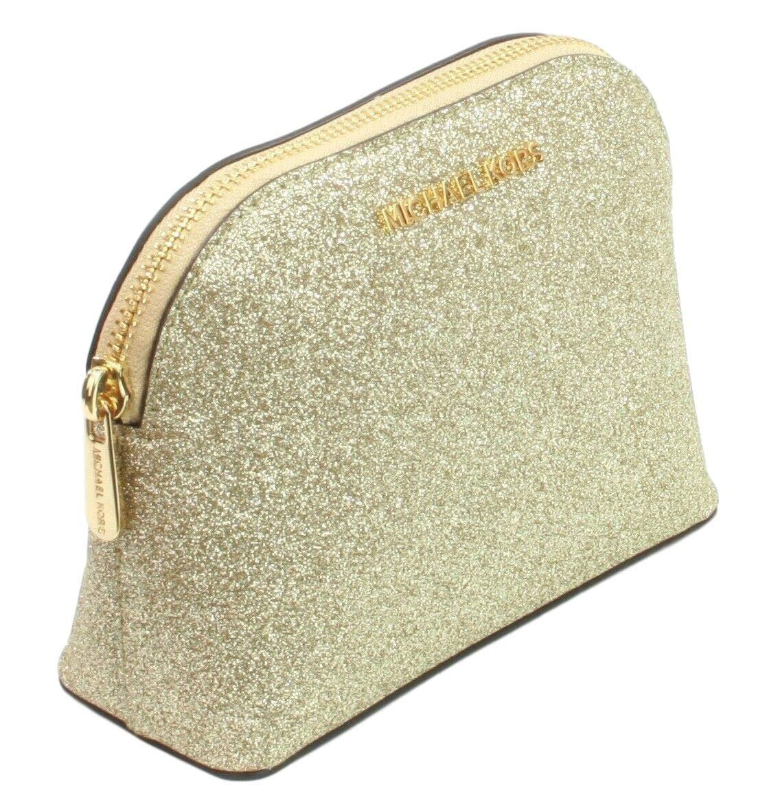 Beauty case da viaggio in pelle glitterata Oro Oro chiaro. small