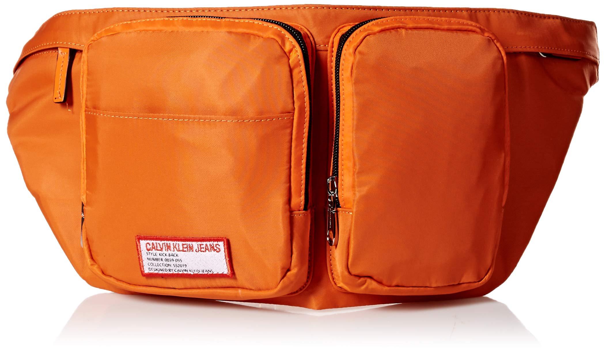 Calvin Klein Denim Zippered Belt Bag With Logo Patch in Orange for Men -  Lyst