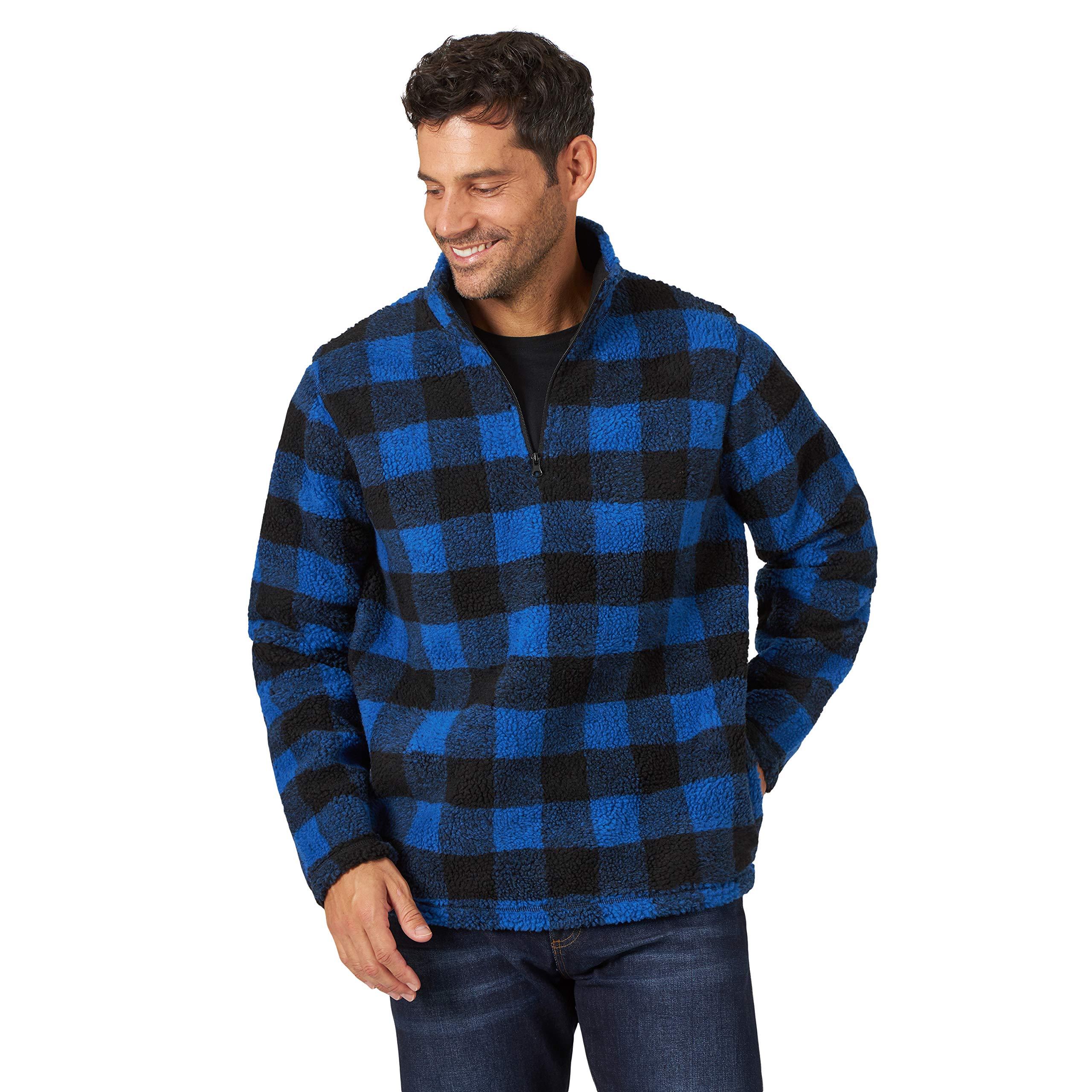 Wrangler Denim Sherpa Quarterzip Pullover Sweater Jacket in Blue for