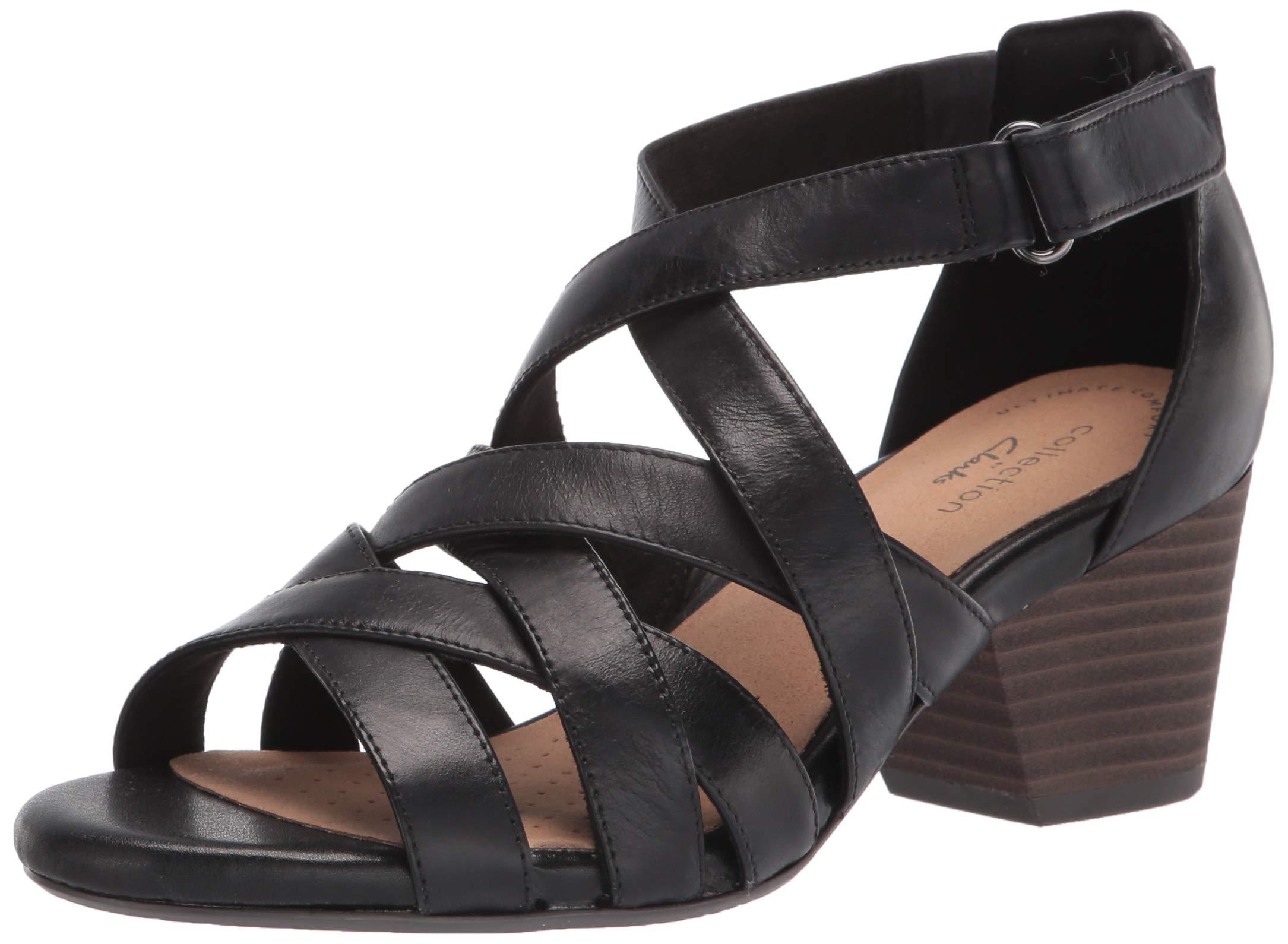 Clarks Lorene Pop Heeled Sandal in Black Leather (Black) - Save 51% | Lyst