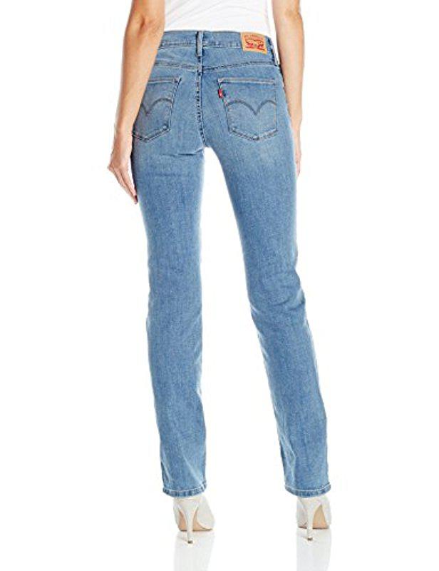 Levi's Denim Slimming Straight Jean in Blue - Lyst