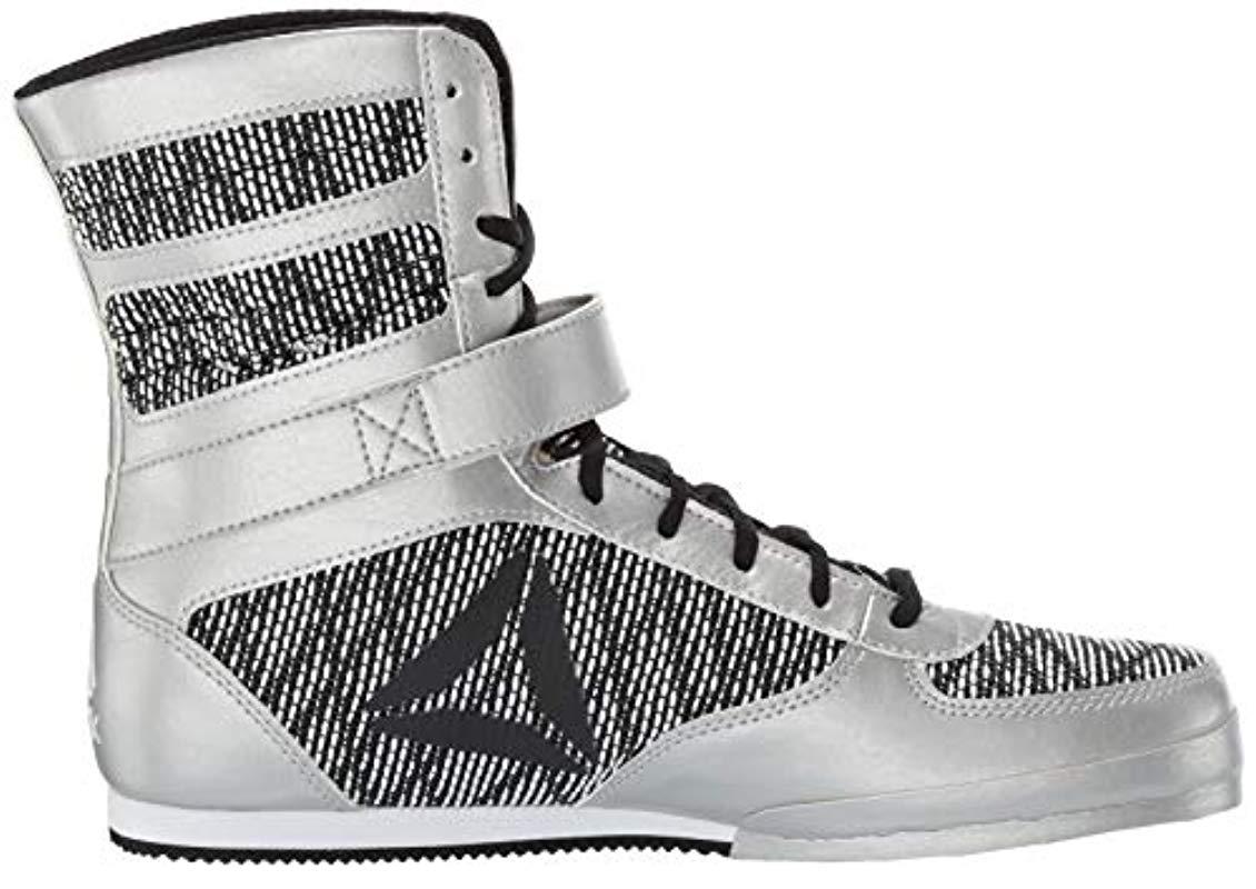 reebok boxing boots silver