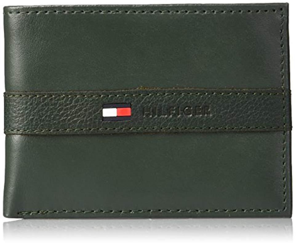 tommy hilfiger green wallet