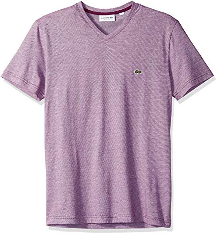 Lacoste Fine Stripe Short Sleeve T-shirt, Th6810 in Purple for Men - Lyst