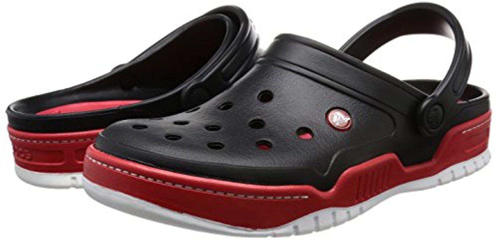 crocs red black