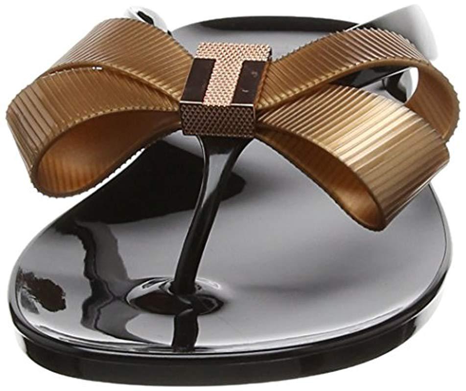 Ted Baker Bow Detail Jelly Flip Flops in Black Lyst UK